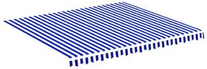 Pânză de rezervă copertină, albastru și alb, 4x3,5 m