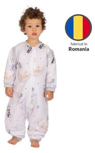 Sac de dormit copii din bumbac cu picioare si maneci detasabile 18-36 luni Kidizi Sweet Dreams, 1 tog, pentru toamna-iarna, bumbac 100%