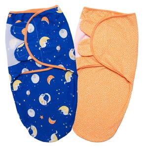 Set 2 sisteme de infasat reglabil din bumbac 0-3 luni Kidizi Space Cats, 100% bumbac