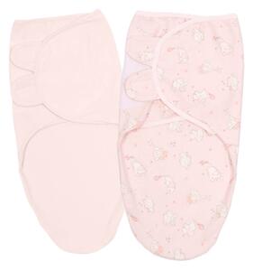 Set 2 sisteme de infasat reglabil din bumbac 0-3 luni Kidizi Elefun pink, 100% bumbac