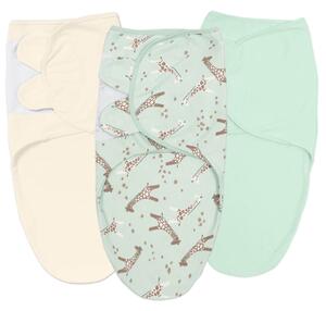 Set 3 sisteme de infasat reglabil din bumbac 0-3 luni Kidizi Giraffe, 100% bumbac