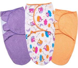 Set 3 sisteme de infasat reglabil din bumbac 0-3 luni Kidizi Colors, 100% bumbac