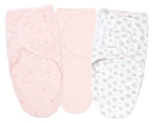 Set 3 sisteme de infasat reglabil din bumbac 0-3 luni Kidizi All Pink, 100% bumbac