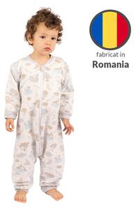 Sac de dormit copii cu picioare si maneci detasabile din bumbac flausat 18-36 luni Kidizi On a Cloud Pastel,1 tog