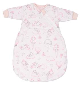 Sac de dormit copii cu maneci 0-3 luni Kidizi Fairy Clouds, 1 tog, bumbac 100%, pentru toamna/iarna