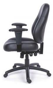Scaun de birou MAYAH cu brațe reglabile, negru, tapițerie din piele moale, suport pentru picioare negru, MAYAH "Champion Plus"