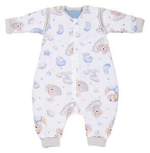 Sac de dormit copii din bumbac cu picioare si maneci detasabile 6-18 luni Kidizi Koala Dreams Blue, 1 tog