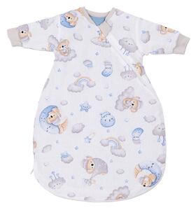 Sac de dormit copii cu maneci 0-3 luni Kidizi Koala Dreams Blue, 1 tog, bumbac 100%, pentru toamna/iarna