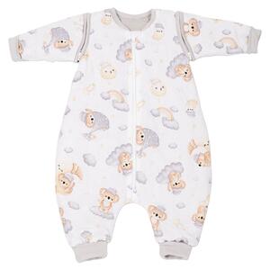 Sac de dormit copii din bumbac cu picioare si maneci detasabile 6-18 luni Kidizi Koala Dreams Bej, 1 tog