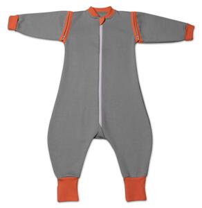 Sac de dormit copii cu picioare si maneci detasabile din bumbac flausat 6-18 luni Kidizi Grey,1 tog