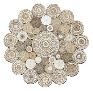 Covor MULTY XW Q, 120x120 cm, forma rotunda, iuta, bej