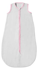 Sac de dormit de vara pentru copii din muselina dubla 3-18 luni Kidizi grey pink, 0.3 tog