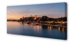 Tablouri canvas blocare râu Cracovia Apus de soare