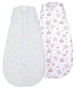 Set 2 saci dormit copii de vara 0-18 luni Kidizi Elefun Blue On A Cloud Pastel, 80 cm, 0.5 tog