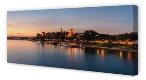 Tablouri canvas blocare râu Cracovia Apus de soare