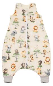 Sac de dormit cu picioare de vara 18-36 luni Kidizi Baby Animals 0.5 tog, mansete transformabile in soseta