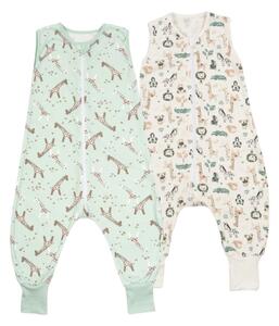 Set 2 saci dormit copii de vara din bumbac cu picioare 18-36 luni Kidizi Giraffe Safari, 0.5 tog