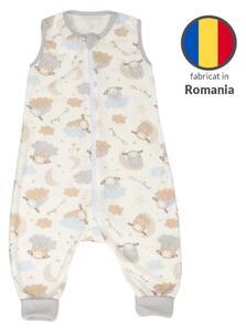 Sac dormit copii de vara din bumbac cu picioare 6-18 luni Kidizi On a Cloud Pastel, 0.5 tog, mansete transformabile in soseta