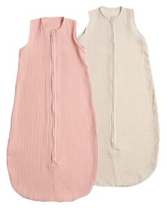 Set 2 saci de dormit de vara pentru copii din muselina dubla 3-18 Old Rosa Natur, 0.3 tog