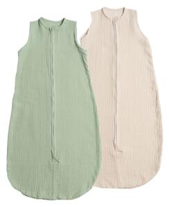 Set 2 saci de dormit de vara pentru copii din muselina dubla 3-18 Kidizi Mint Natur, 0.3 tog
