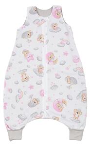 Sac de dormit cu picioare pentru copii 18-36 luni Kidizi Koala Dreams Pink 0.5 tog, mansete transformabile in soseta