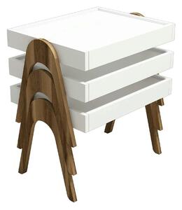 Set 3 masute ROMA, alb/nuc, PAL melaminat, 54x40x64 cm