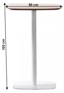 Masă de bar, stejar/alb, MDF/metal, diametru 60 cm, HARLOV