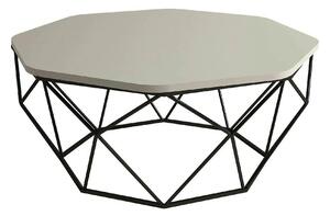 Masuta cafea Diamond, bej/negru, PAL melaminat/metal, 90x38x90 cm