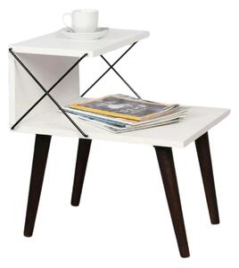 Noptiera Cross, alb/negru, PAL melaminat, 50x40x55 cm