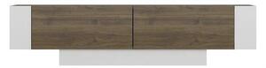 Comoda TV Matera, stejar inchis/alb, PAL melaminat, 150x32x42 cm