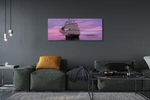 Tablouri canvas cer violet navă de mare