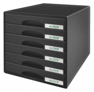 LEITZ Dulap de arhivare, plastic, 6 sertare, LEITZ Plus, negru