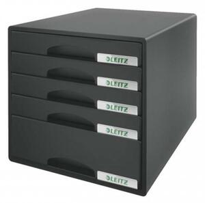 LEITZ Dulap de arhivare, plastic, 5 sertare, LEITZ Plus, negru
