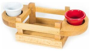 Tava UP02120, stejar/alb/rosu, lemn, 33x9x15 cm