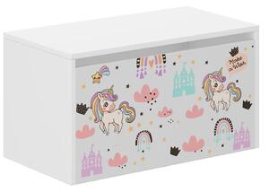Cutie de depozitare pentru copii cu unicorn curcubeu 40x40x69 cm