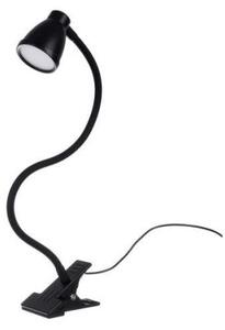 Lampa de birou cu clips, brat flexibil, 3 culori lumina, 10 niveluri, USB, negru, 45 cm, Izoxis