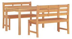 Set de masă pentru grădină, lemn masiv de tec, 3 piese