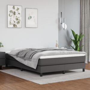 Saltea de pat cu arcuri, gri, 140x190x20 cm, piele ecologică