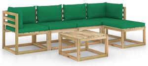 Set mobilier grădină paleți cu perne 5 piese lemn pin impregnat