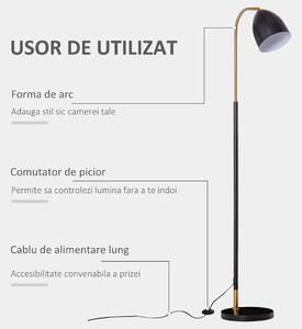 Lampa de podea cu cadru din metal si Abajur reglabil 43x28x160cm negru HOMCOM | Aosom RO