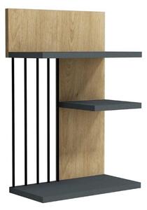 Raft NEZMA, stejar/gri antracit, PAL melaminat, 40x21x60 cm