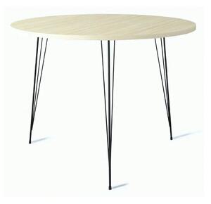 Masa SANDALF, stejar/negru, PAL melaminat/metal, 90x90x75 cm