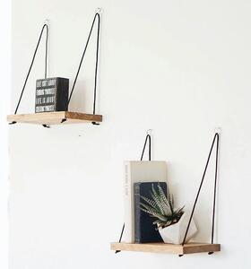 Set 2 polite AA098, stejar, lemn de molid, 40x13x50 cm