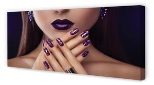 Tablouri canvas mâini de sex feminin buzele violet