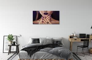 Tablouri canvas mâini de sex feminin buzele violet