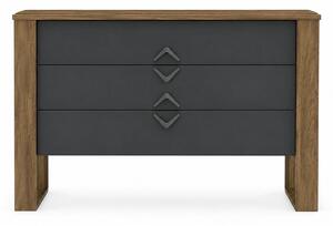Comoda Bumerang Aynalı, gri antarcit/alun, PAL melaminat, 110x45x76 cm