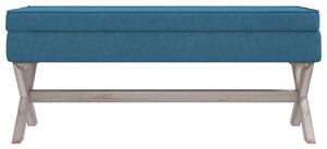 Taburet de depozitare, albastru, 110x45x49 cm, catifea