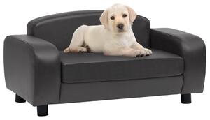 Canapea pentru câini, gri, 80x50x40 cm, piele ecologică