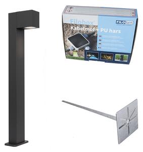 Lampă de podea industrială de exterior gri închis 65 cm IP44 - Baleno
