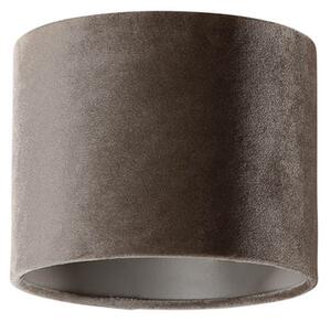 Abajur rotund din velur taupe 18/18/14